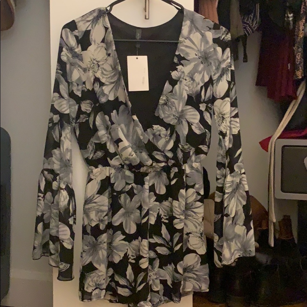Floral fall print romper